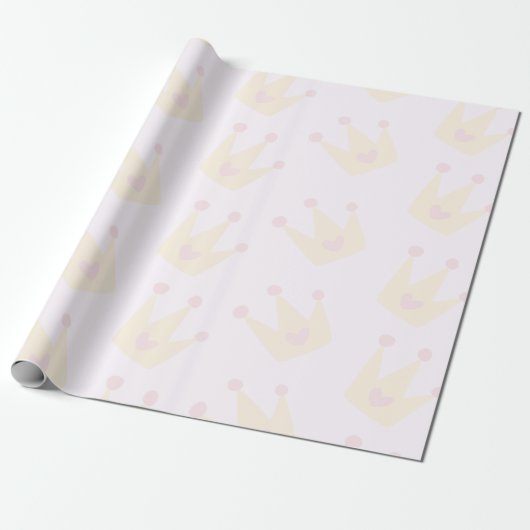 Princess Crown Texture Wrapping Paper Cadeaupapier (Uitgerold)