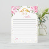 Princess Crown Time Capsule Notitie Bericht Kaart (Staand voorkant)