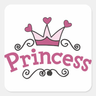 Princess Crown Vierkante Sticker