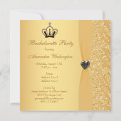 Princess Crown & Zebra Glitter Print Bachelorette Kaart (Achterkant)