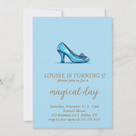 Princess Crystal Shoes Kaart verjaardagsuitnodigin