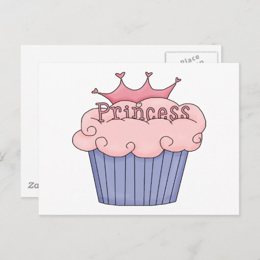 Princess Cupcake Briefkaart (Voorkant / Achterkant)