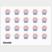 Princess Cupcake Ronde Sticker (Vel)
