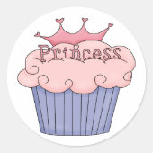 Princess Cupcake Ronde Sticker (Voorkant)