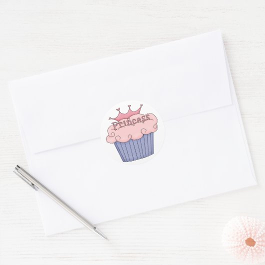 Princess Cupcake Ronde Sticker (Envelop)