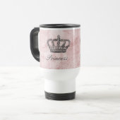 Princess Custom Name Coffee Travel roze Suede Reisbeker (Voorkant links)