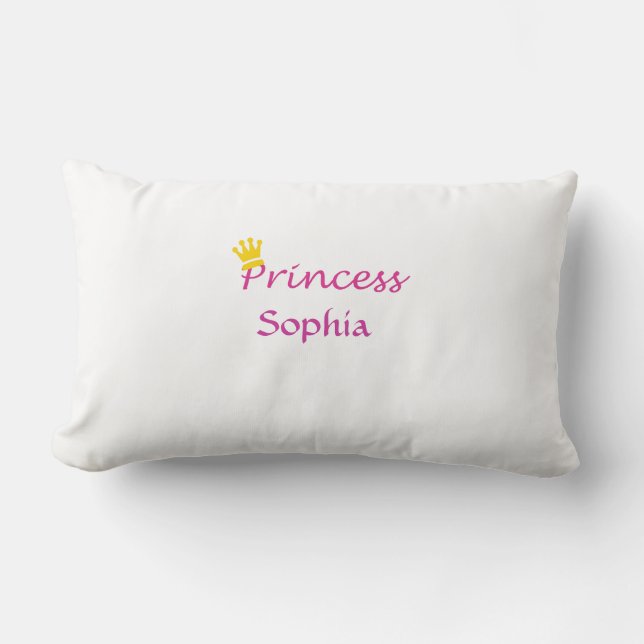 Princess Custom Name Lumbar Pillow Kussen (Voorkant)