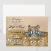 Princess Cut Diamond and Pearls Engagement Party Kaart (Voorkant / Achterkant)