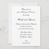 Princess Cut Diamond Ring Wedding Rehearsal Dinner Kaart (Achterkant)