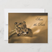Princess Cut Diamond Ring Wedding Save the Date (Voorkant)