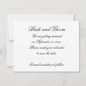 Princess Cut Diamond Ring Wedding Save the Date (Achterkant)