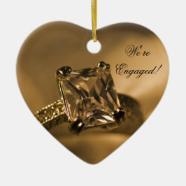 Princess Cut Diamond Verloving Ring Keramisch Ornament