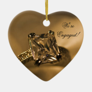 Princess Cut Diamond Verloving Ring Keramisch Ornament