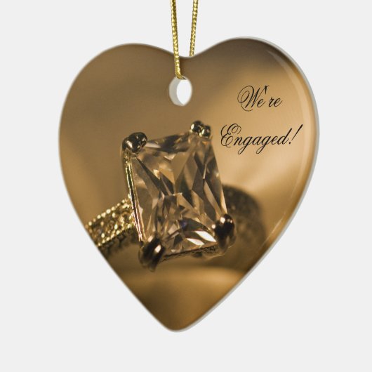 Princess Cut Diamond Verloving Ring Keramisch Ornament (Links)