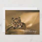 Princess Cut Diamond Verloving Ring Wedding Kaart (Voorkant)