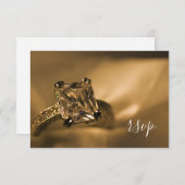 Princess Cut Diamond Verloving Ring Wedding RSVP (Voorkant / Achterkant)