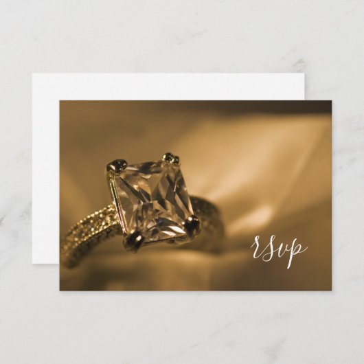 Princess Cut Diamond Verloving Ring Wedding RSVP (Voorkant / Achterkant)