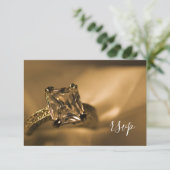 Princess Cut Diamond Verloving Ring Wedding RSVP Kaartje (Staand voorkant)