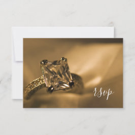 Princess Cut Diamond Verloving Ring Wedding RSVP Kaartje