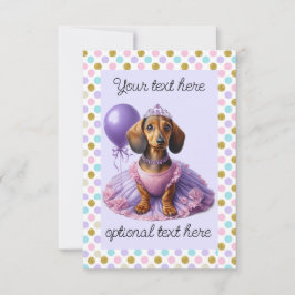 Princess Dachshund Party Kaart