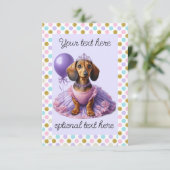 Princess Dachshund Party Kaart (Staand voorkant)