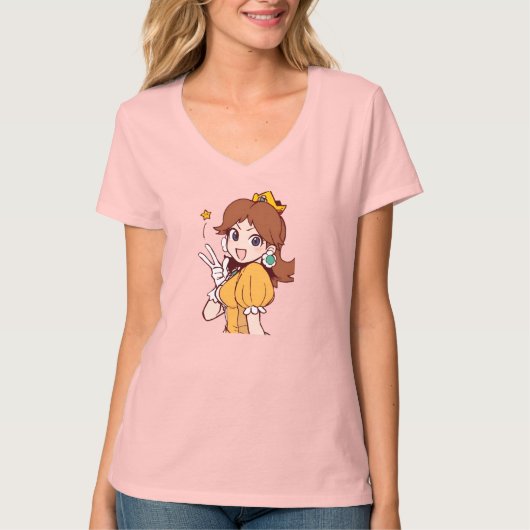 Princess Daisy – vrolijk en Schattige Nintendo-per T-shirt (Voorkant)