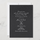 Princess Damask Black Elegant Storybook Wedding Kaart (Voorkant)