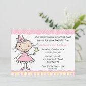 Princess Dance Birthday Invitation Kaart (Staand voorkant)