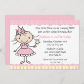 Princess Dance Birthday Invitation Kaart (Voorkant / Achterkant)