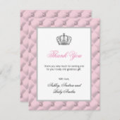 Princess Dank u Baby shower Birthday Pink Bedankkaart (Voorkant / Achterkant)
