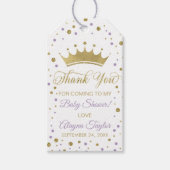 Princess Dank u Label, Paarse, faux glitter Cadeaulabel (Voorkant)