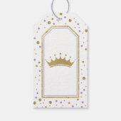 Princess Dank u Label, Paarse, faux glitter Cadeaulabel (Achterkant)