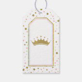 Princess Dank u Label, roze, faux glitter, kroon Cadeaulabel (Achterkant)