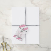 Princess Dank u Label, roze, faux glitter, kroon Cadeaulabel (Met Touw)