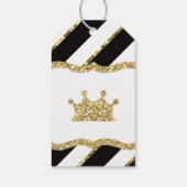 Princess Dank u Label, zwart, gouden glitter, kroo Cadeaulabel (Achterkant)