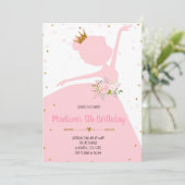 Princess Danparty-uitnodiging Kaart (Staand voorkant)