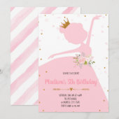Princess Danparty-uitnodiging Kaart (Voorkant / Achterkant)