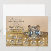 Princess Diamanten Ring Parels Post Bruiloft Brunc Kaart (Voorkant / Achterkant)