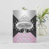 Princess Diamanten Tiara & Strik Uitnodiging voor (Staand voorkant)