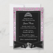 Princess Diamanten Tiara & Strik Uitnodiging voor (Achterkant)