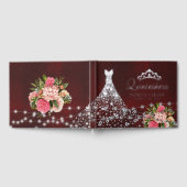 Princess diamantjurk zilveren folie Quinceanera Gastenboek (Volledig)