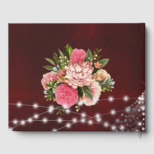 Princess diamantjurk zilveren folie Quinceanera Gastenboek (Achterkant)