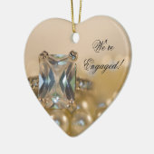 Princess Diamond en White Pearls Verloving Keramisch Ornament (Links)