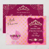 Princess Diamond Gold Tiara Roze Baby shower Kaart (Voorkant / Achterkant)