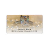 Princess Diamond Ring and White Pearls Wedding Etiket (Voorkant)