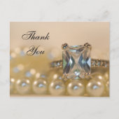 Princess Diamond Ring en Pearls Wedding Dank u Briefkaart (Voorkant)