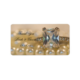 Princess Diamond Ring en Pearls Wedding Dank u Etiket