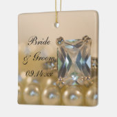 Princess Diamond Ring en Pearls Wedding Keramisch Ornament (Links)