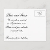 Princess Diamond Ring Pearls Wedding Save the Date Aankondigingskaart (Achterkant)