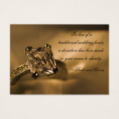 Princess Diamond Ring Wedding Charity Favor Kaart (Voorkant)